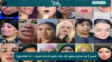 حبس 8 من صناع محتوى تيك توك بتهم خادشة للحياء… ما التفاصيل؟